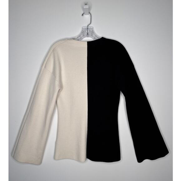 & Other Stories Stockholm Atelier Colorblock Wrap black & cream Cardigan XS - Picture 4 of 15